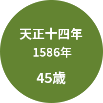 天正十四年 1586年 45歳